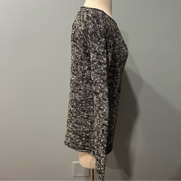 J Crew Black & White Marled Knot Crewneck Long Sleeve Sweater Size Small - Picture 5 of 7